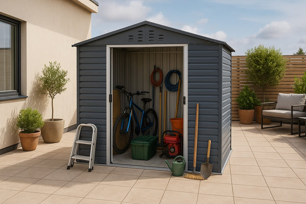 Caseta gris antracita Alpine 8x6 superficie de 4,37 m²